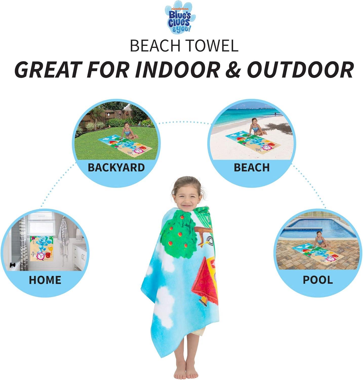 image:imageMs Rachel Kids Super Soft Cotton BathPoolBeach Towel 58 in x 28 in Officially Licensed Product by FrancoBlues Clues