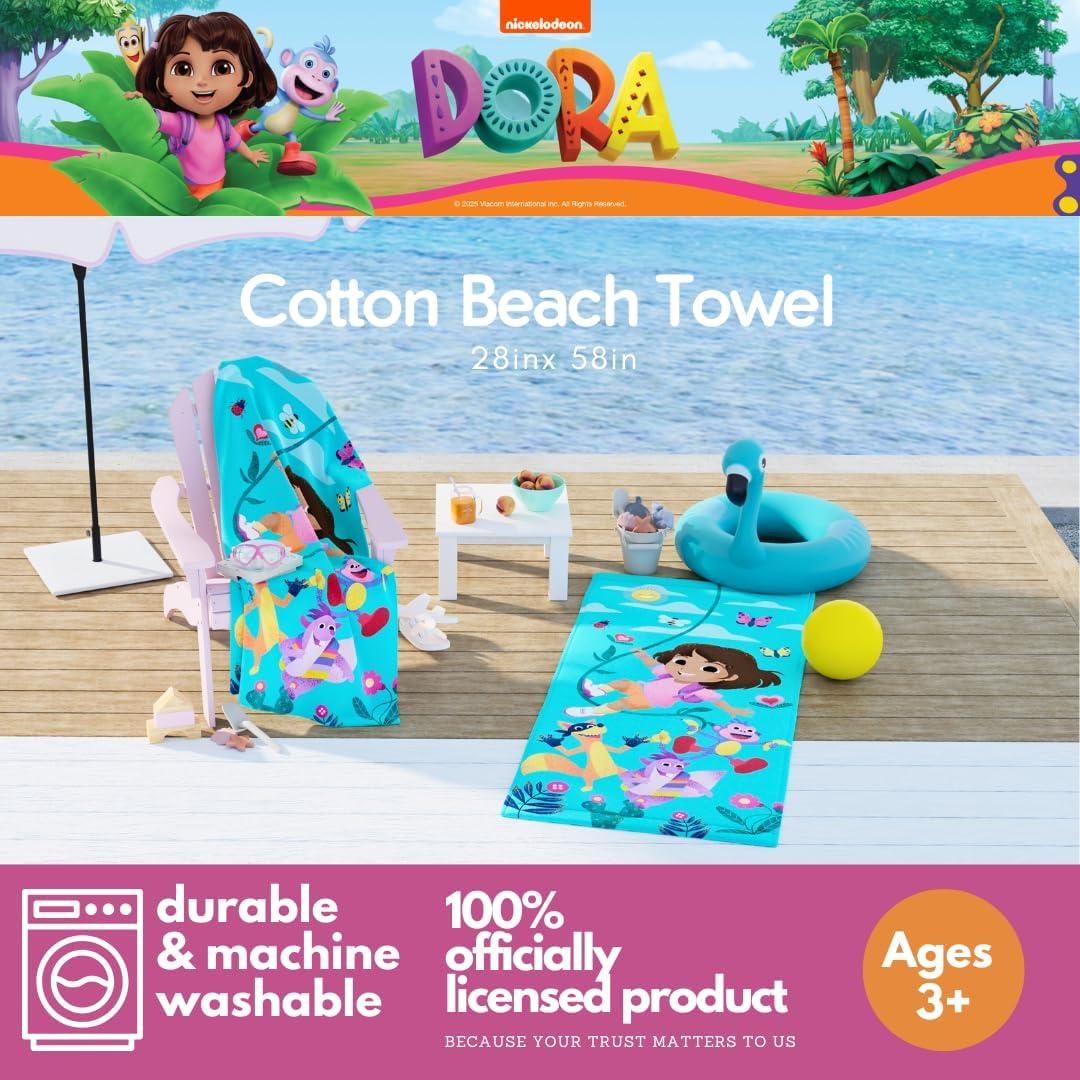image:imageMs Rachel Kids Super Soft Cotton BathPoolBeach Towel 58 in x 28 in Officially Licensed Product by FrancoDora the Explorer