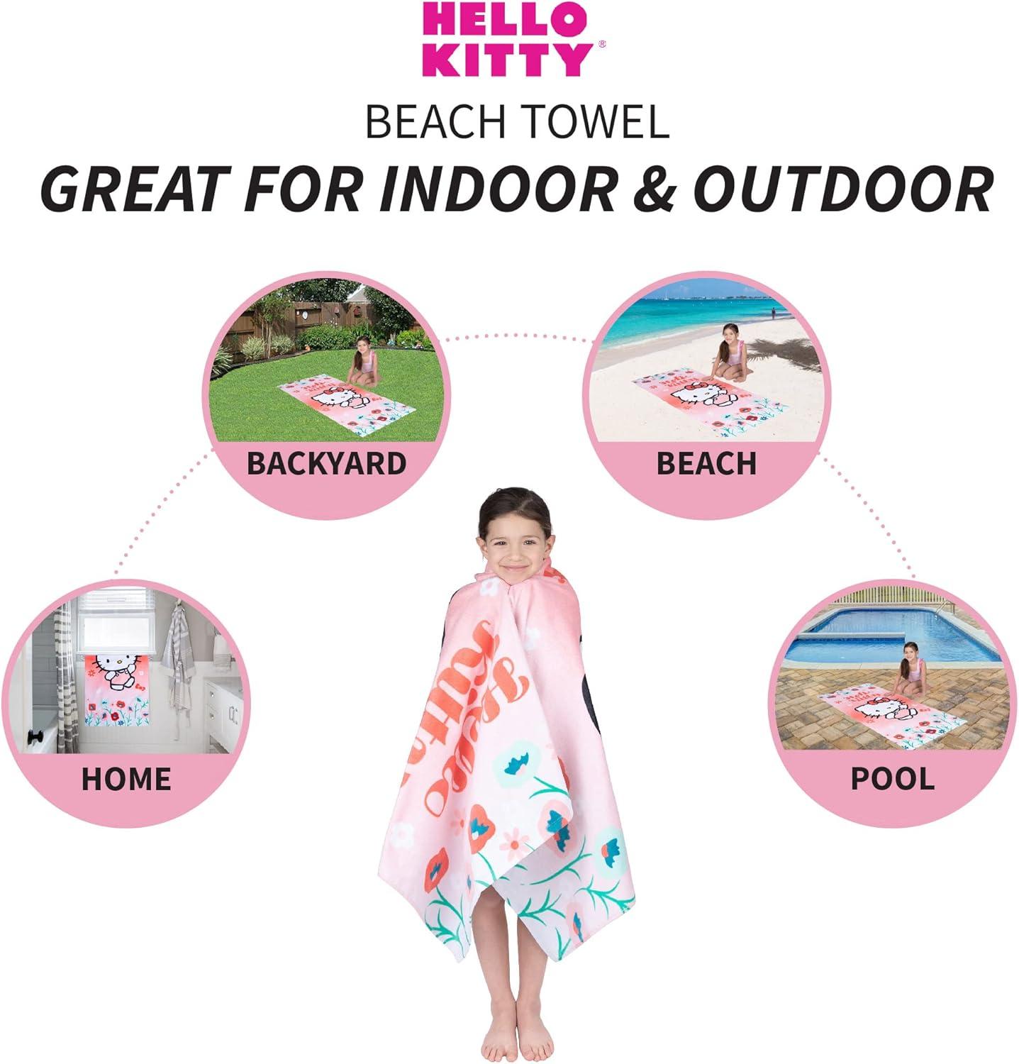 image:imageMs Rachel Kids Super Soft Cotton BathPoolBeach Towel 58 in x 28 in Officially Licensed Product by FrancoHello Kitty