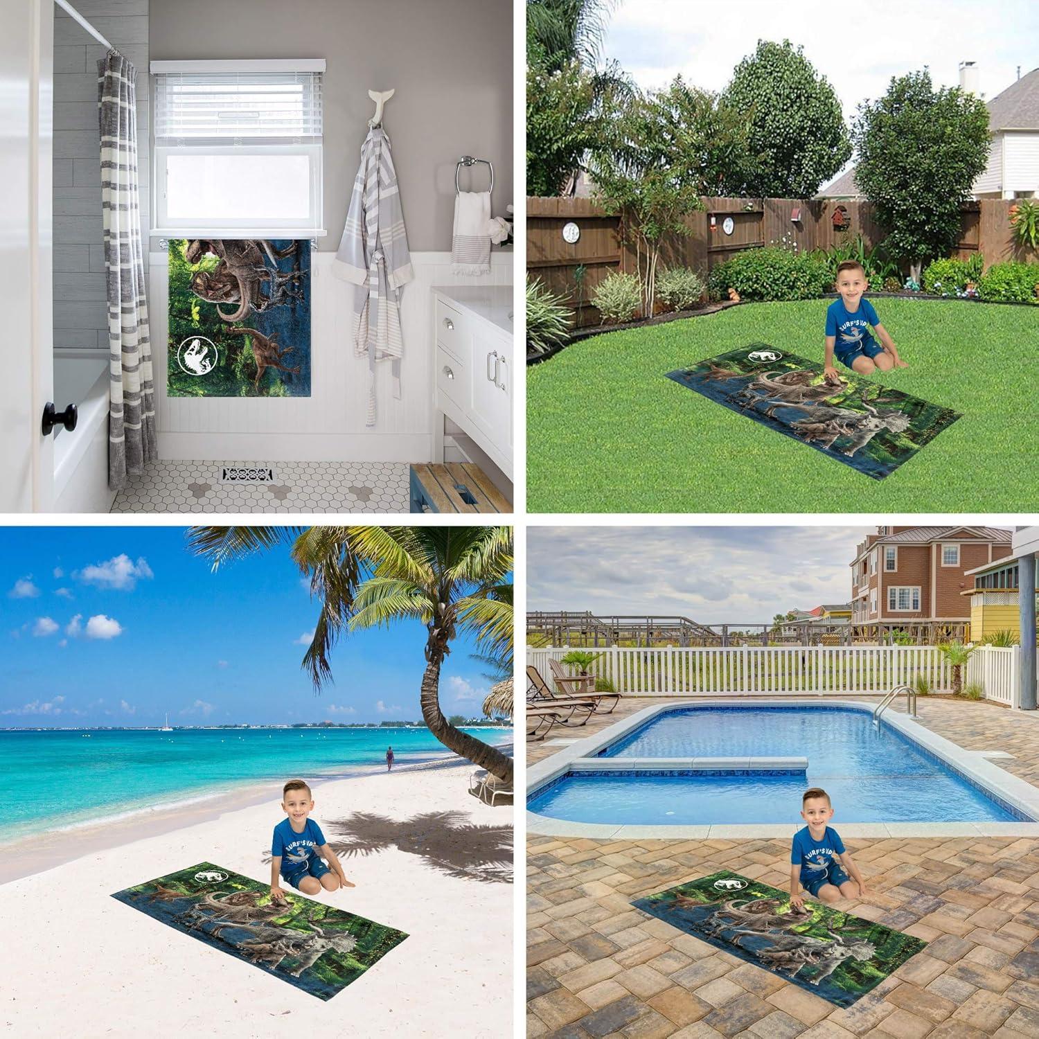 image:imageMs Rachel Kids Super Soft Cotton BathPoolBeach Towel 58 in x 28 in Officially Licensed Product by FrancoJurassic World