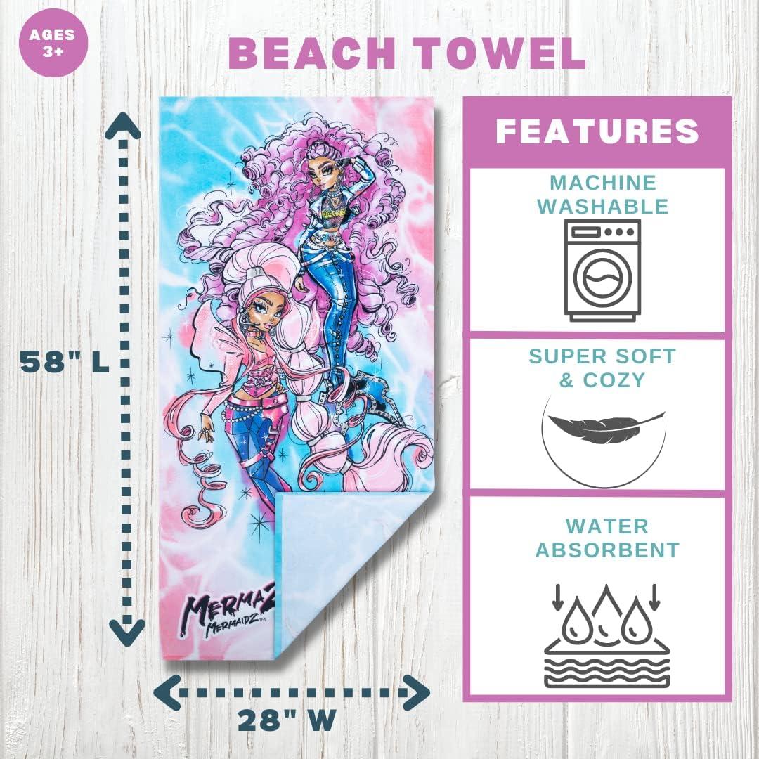 image:imageMs Rachel Kids Super Soft Cotton BathPoolBeach Towel 58 in x 28 in Officially Licensed Product by FrancoMermaze