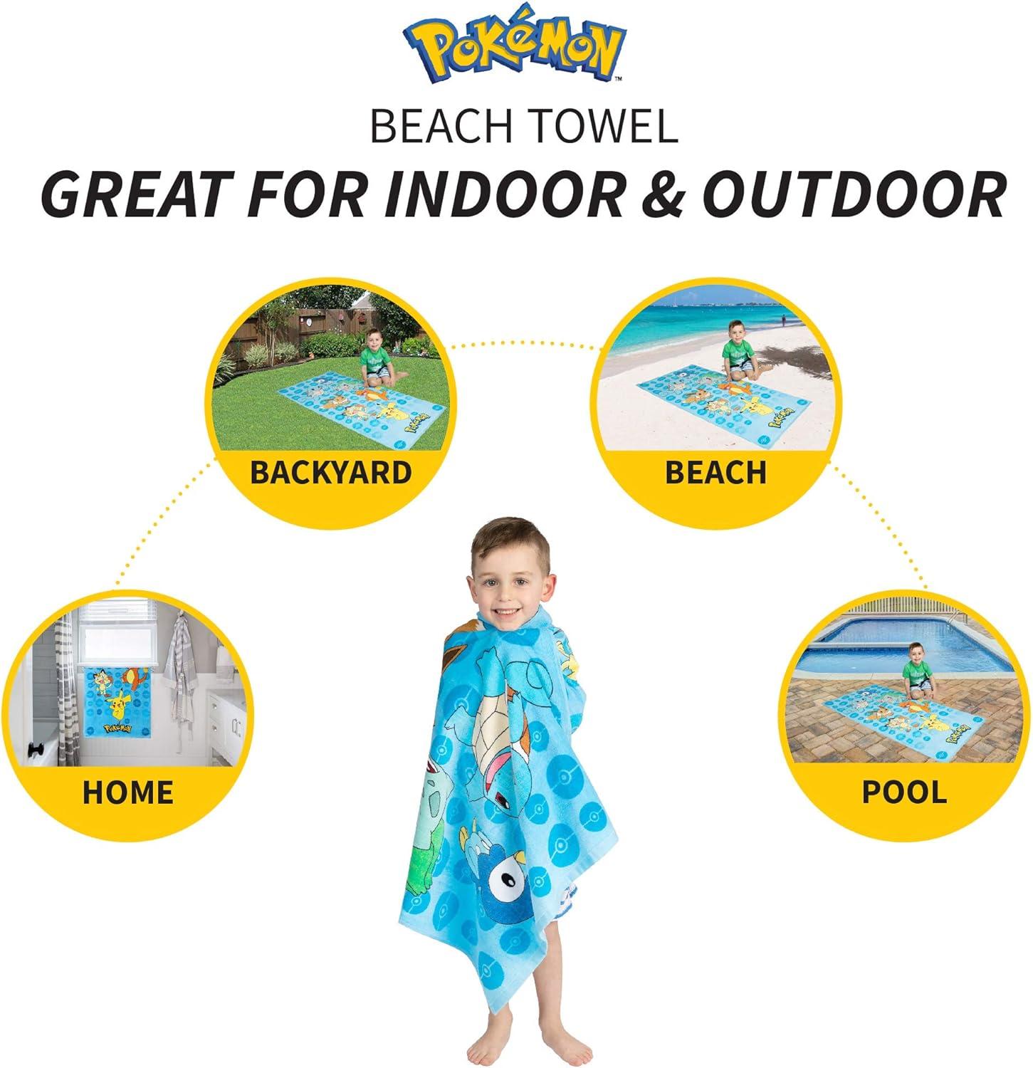 image:imageMs Rachel Kids Super Soft Cotton BathPoolBeach Towel 58 in x 28 in Officially Licensed Product by FrancoPokemon Power Group