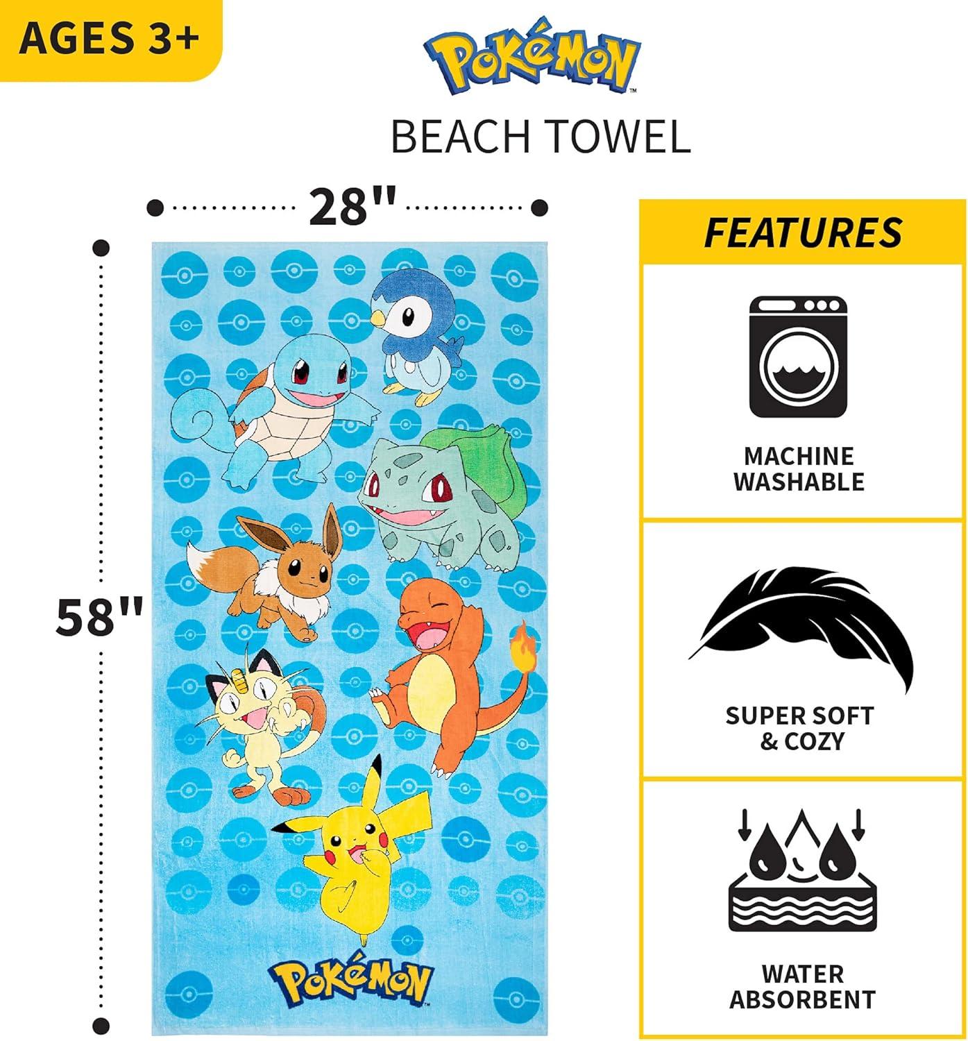 image:imageMs Rachel Kids Super Soft Cotton BathPoolBeach Towel 58 in x 28 in Officially Licensed Product by FrancoPokemon Power Group