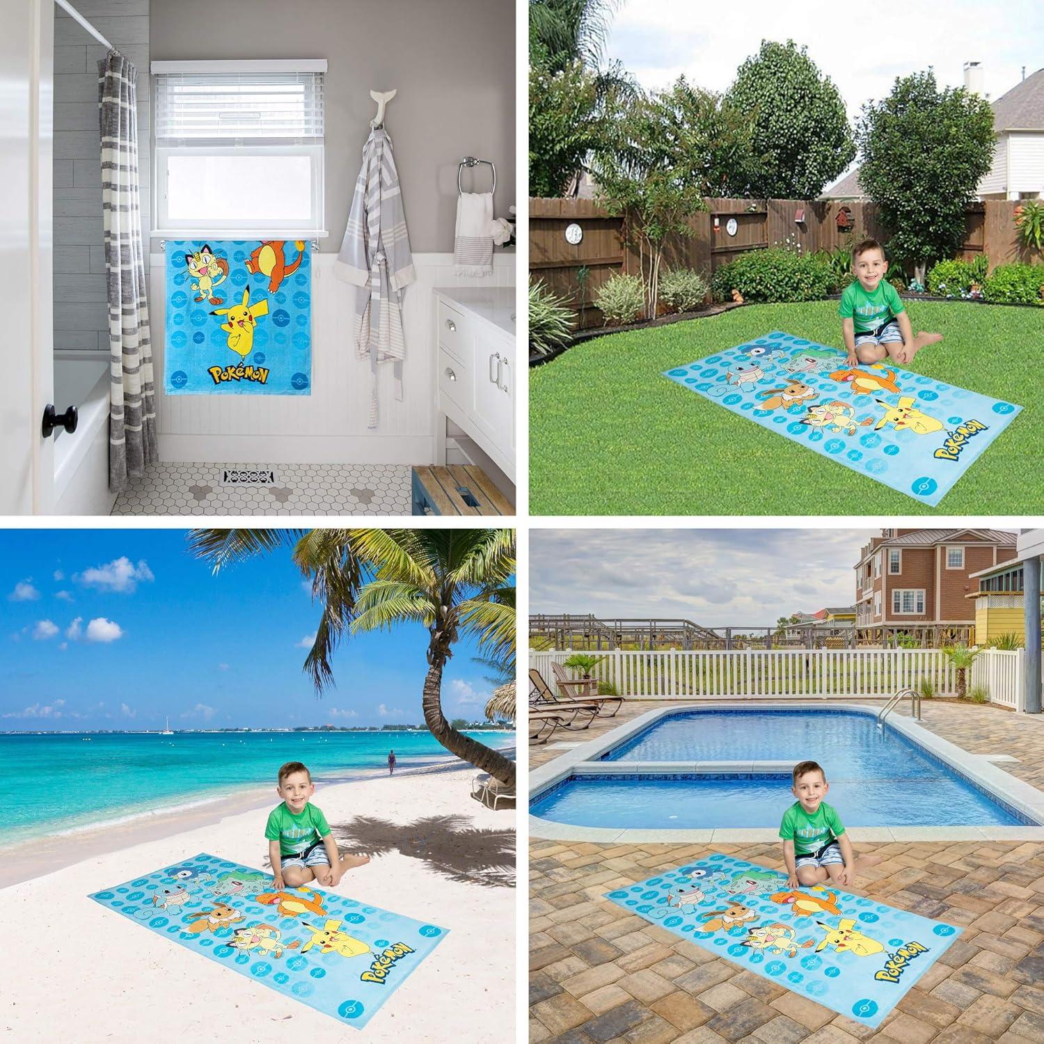 image:imageMs Rachel Kids Super Soft Cotton BathPoolBeach Towel 58 in x 28 in Officially Licensed Product by FrancoPokemon Power Group