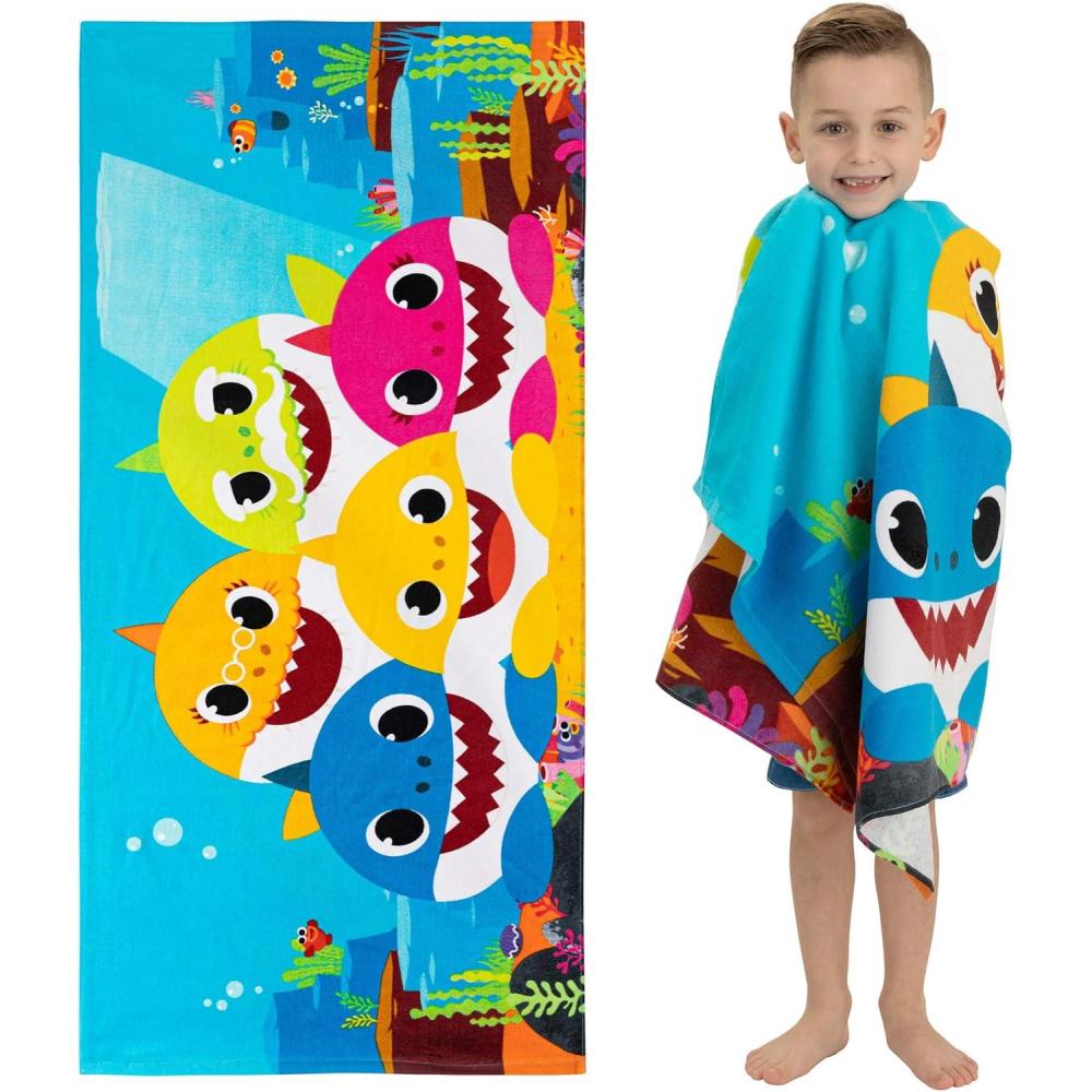 image:imageMs Rachel Kids Super Soft Cotton BathPoolBeach Towel 58 in x 28 in Officially Licensed Product by FrancoBaby Shark