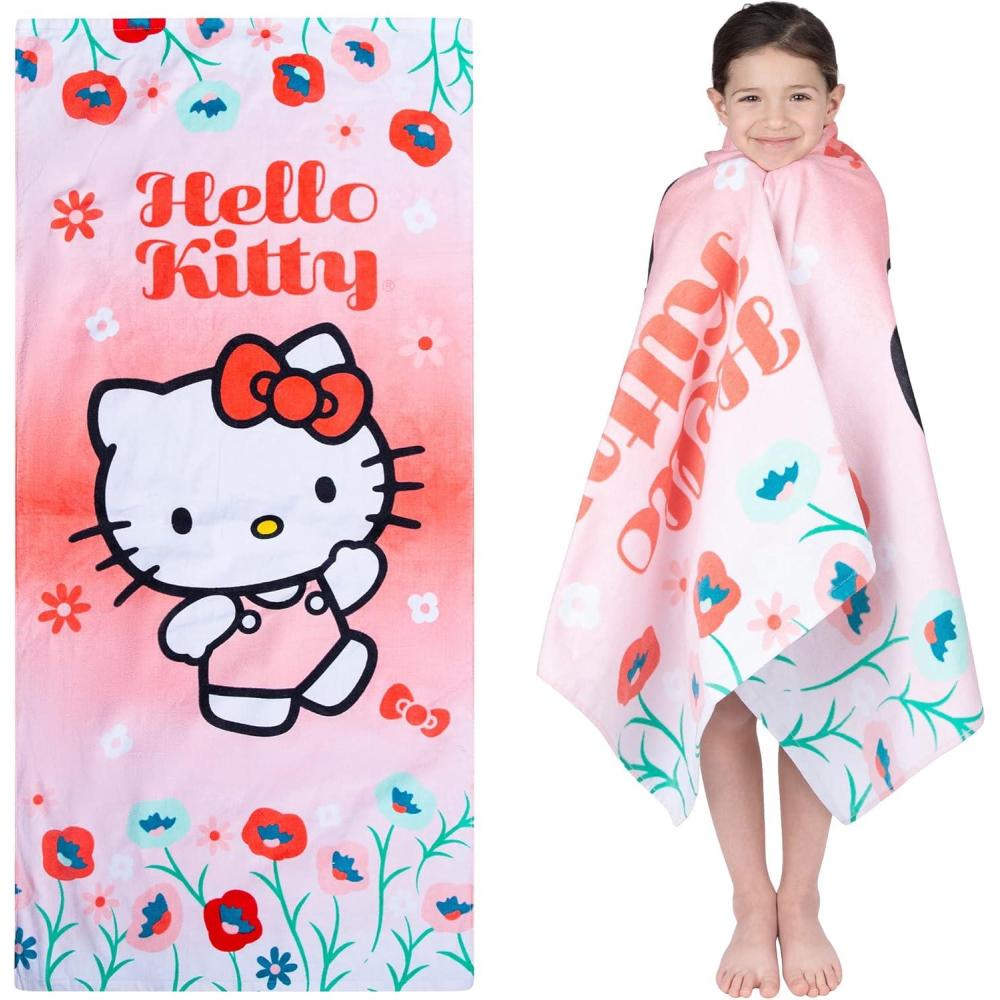 image:imageMs Rachel Kids Super Soft Cotton BathPoolBeach Towel 58 in x 28 in Officially Licensed Product by FrancoHello Kitty