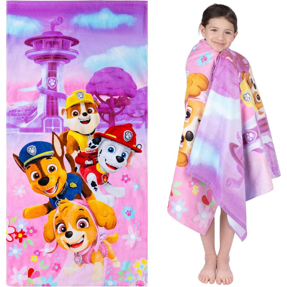 image:imageMs Rachel Kids Super Soft Cotton BathPoolBeach Towel 58 in x 28 in Officially Licensed Product by FrancoPaw Patrol Girls