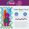 Ms. Rachel Kids Super Soft Cotton Bath/Pool/Beach Towel, 58 in x 28 in, (Officially Licensed Product) by Franco(Barney Classic)