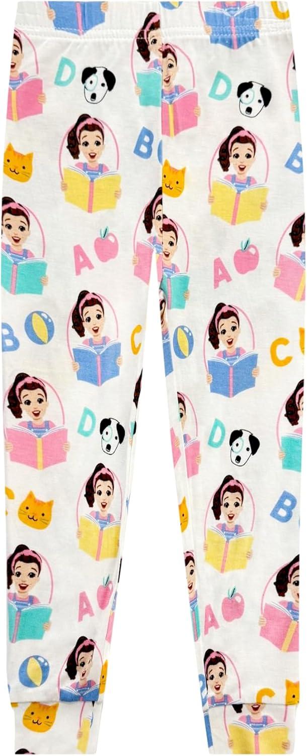 image:imageMs Rachel 2 Piece Pajama Set Toddler Girls Boys PJ Set Short Sleeve Shirt amp Pants Kids Sleepwear Set Official LicenseWhite Learning