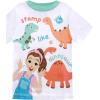 Ms. Rachel 2 Piece Pajama Set – Toddler Girls Boys PJ Set, Short Sleeve Shirt & Pants – Kids Sleepwear Set – Official License(Green Dino)
