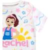 Ms. Rachel 2 Piece Pajama Set – Toddler Girls Boys PJ Set, Short Sleeve Shirt & Pants – Kids Sleepwear Set – Official License(White)