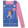 Ms. Rachel 2 Piece Pajama Set – Toddler Girls Cotton PJ Set, Long Sleeve Shirt & Pants, Kids Sleepwear Set – Official License(Pink Blue)