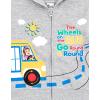 Ms. Rachel Fleece Zip Up Hoodie Infant to Toddler Sizes (12 Months – 5T)(Heather Gray  Wheels on the Bus)