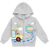 Ms. Rachel Fleece Zip Up Hoodie Infant to Toddler Sizes (12 Months – 5T)(Heather Gray  Wheels on the Bus)