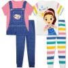 Ms. Rachel Kids Pajama Set – 2 Piece Cozy Girls Boys Pjs, Short Sleeve & Shorts Matching For Toddler Kids – Official Product(Pink White)