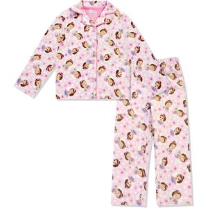 Ms. Rachel Girls Pajama Set – 2 Piece Cozy Girls Pjs Button Down Long Sleeve & Pants For Toddlers 12M – 4T – Official Product(Pink)