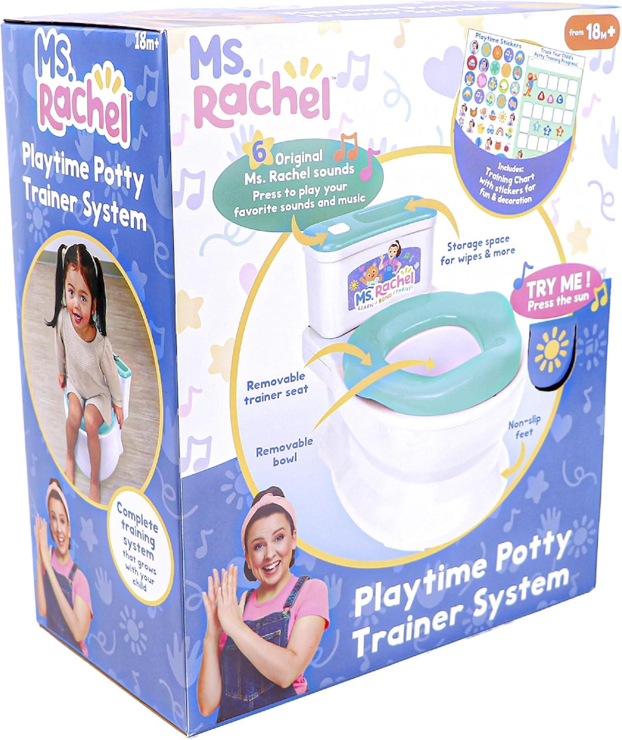 image:imageMs Rachel 2in1 Playtime Floor Potty Trainer With Sound Stage 1 Training Removable Potty Seat for Stage 2 Training 6 Ms Rachel Sounds and Music Storage Removable Parts for Easy Cleaning