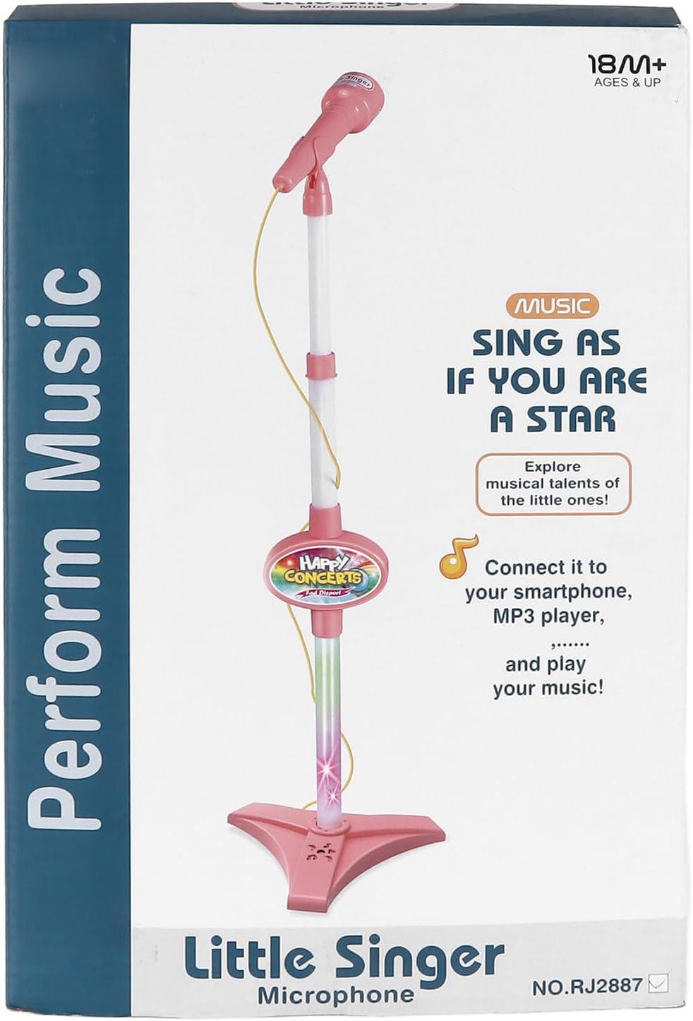 imageMicrophone Jouet pour Enfants Apparence Mignonne Volume appropri Installation Facile Micro karaok pour bb avec Support pour la Maison la Maternelle ABSCouleurquantit
