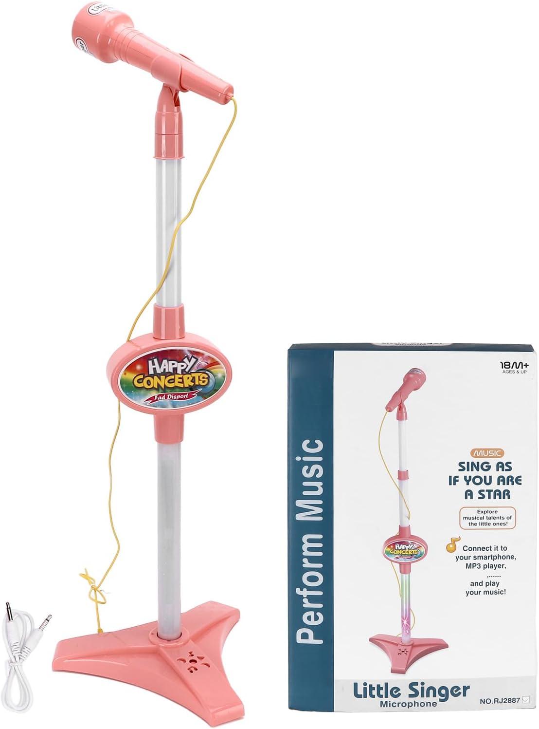 imageMicrophone Jouet pour Enfants Apparence Mignonne Volume appropri Installation Facile Micro karaok pour bb avec Support pour la Maison la Maternelle ABSCouleurquantit