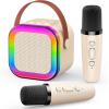imageMicro Enfant pour ChanterCadeau Fille 312 Ans Microphone Karaoke Jouet Fille 312 Ans Karaok avec 2 Microphone sans Fil avec clairage LED Amusant et HautParleur Intgr Cadeaux NoelBlanc