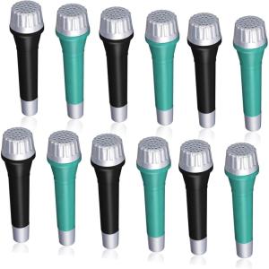 12 pièces Microphones Jouets Garçon Fille Accessoires de Fête et Jeu Imitation pour Garçons et Filles Lot de Microphones Factices Multicolores pour Anniversaires et Camping