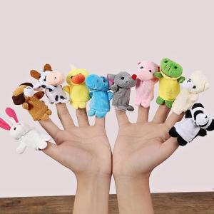 Lot de 10 marionnettes de doigts d&rsquo;animaux en peluche pour petits jouets en forme de cadeau de Noël pour enfants, marionnettes à doigts
