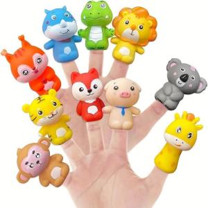 Marionnettes Doigts en Peluche Famille, Jeu de marionnettes de Doigts de Famille, Jouets Éducatifs, Marionnettes pour enfants, Marionnettes à Doigts, Finger Puppet, Matériau Peluche, 6(Type 3)
