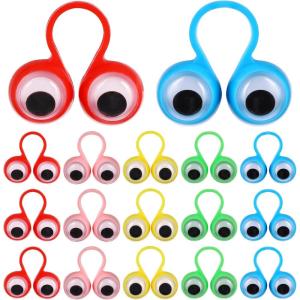 ibasenice Lot de 50 Marionnettes à Doigts Éducatives Et Intelligentes, avec Grands Yeux, Amusantes, Idéales pour Les Fêtes D&rsquo;enfants (couleurs Variées)