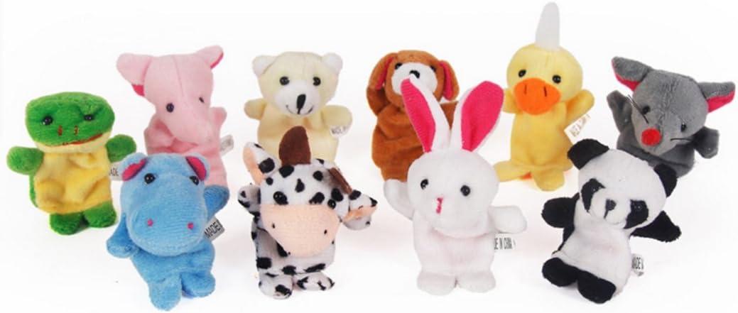image16 Piece Marionnettes Mains en Forme danimaux Mignons Multicolores Marionnettes Doigts Famille Douce Membre Marionnettes
