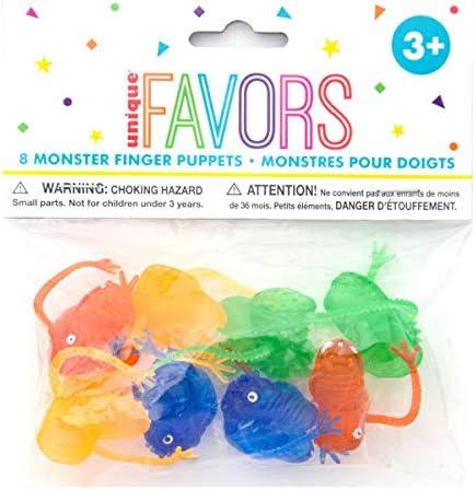 imageUnique Party 84734 Jouets pour Pochette Cadeau Marionnette Doigt Monstre Assortiment de 8
