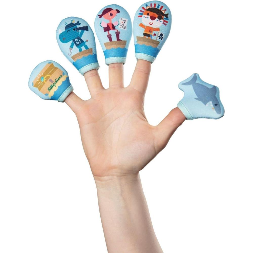 imageLilliputiens Set de marionnettes Doigts Jungle 4 Animaux Exotiques pour des Spectacles Jouet sensoriel et interactif pour bb Marionettes Main Bebe Jeu dveil Ds 12 Mois 83105PIRATES