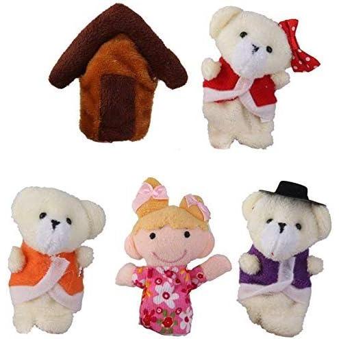 imageLot de 5 pcs Marionnettes a Doigts Comptine Conte de Fee Boucle dor et Trois Ours