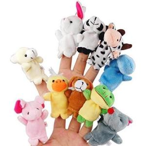 10 Pcs Doigt de Marionnettes Enfants Animaux Jouets, Puppets Animaux de Peluche pour Enfants Bébé