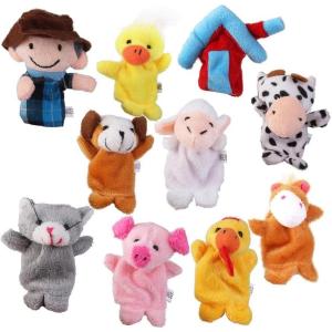 10 Pièces Marionnettes à Doigts Animaux de Ferme Old pour Enfant Jouet