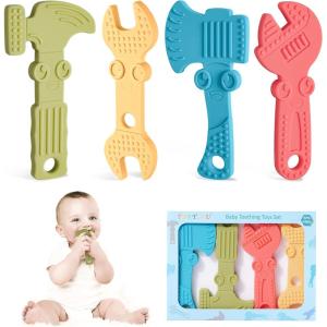 TYRY.HU Anneau Dentition Bebe Jouet Dentition pour Bébé 3 6 Mois en Silicone sans BPA de Qualité Alimentaire pour Garçons et Filles(A)(A)