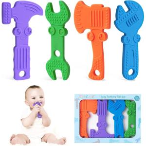 TYRY.HU Anneau Dentition Bebe Jouet Dentition pour Bébé 3 6 Mois en Silicone sans BPA de Qualité Alimentaire pour Garçons et Filles(A)(C)