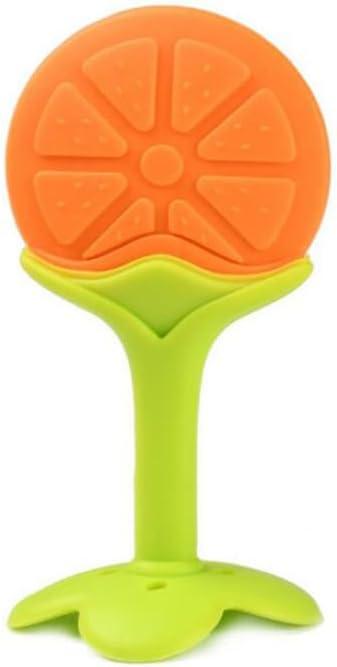 image3pcs jouet de dentition en silicone forme de fruits en silicone doux teether orange aux fraises de dents de dents de dentition de la douleur de la douleur jouet gommes mch pour les toutpeti
