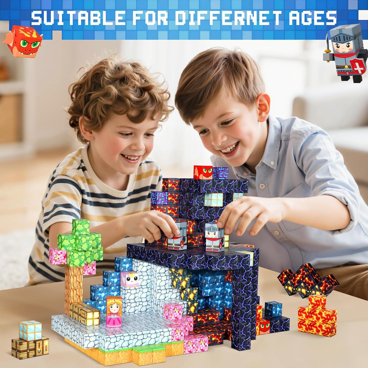imageConstruction Magnetique Enfant Cube Magntique Jeu Aimant Magnetic avec Jeux Aimants Magnetique Jouet ducatif Montessori pour Enfants 3 4 5 6 7 8 9 10 Ans Cadeau CratifB150 Pices