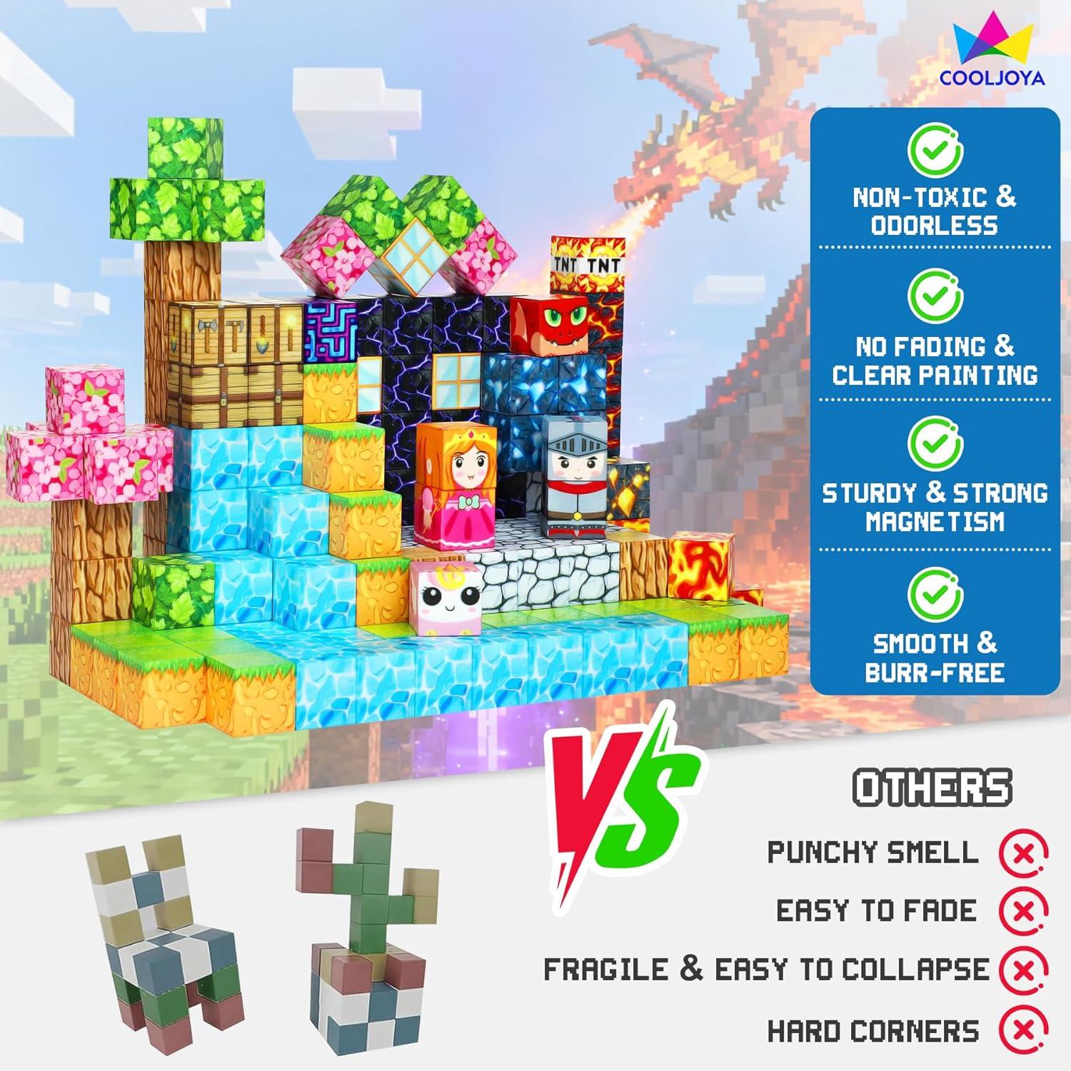 imageConstruction Magnetique Enfant Cube Magntique Jeu Aimant Magnetic avec Jeux Aimants Magnetique Jouet ducatif Montessori pour Enfants 3 4 5 6 7 8 9 10 Ans Cadeau CratifB150 Pices