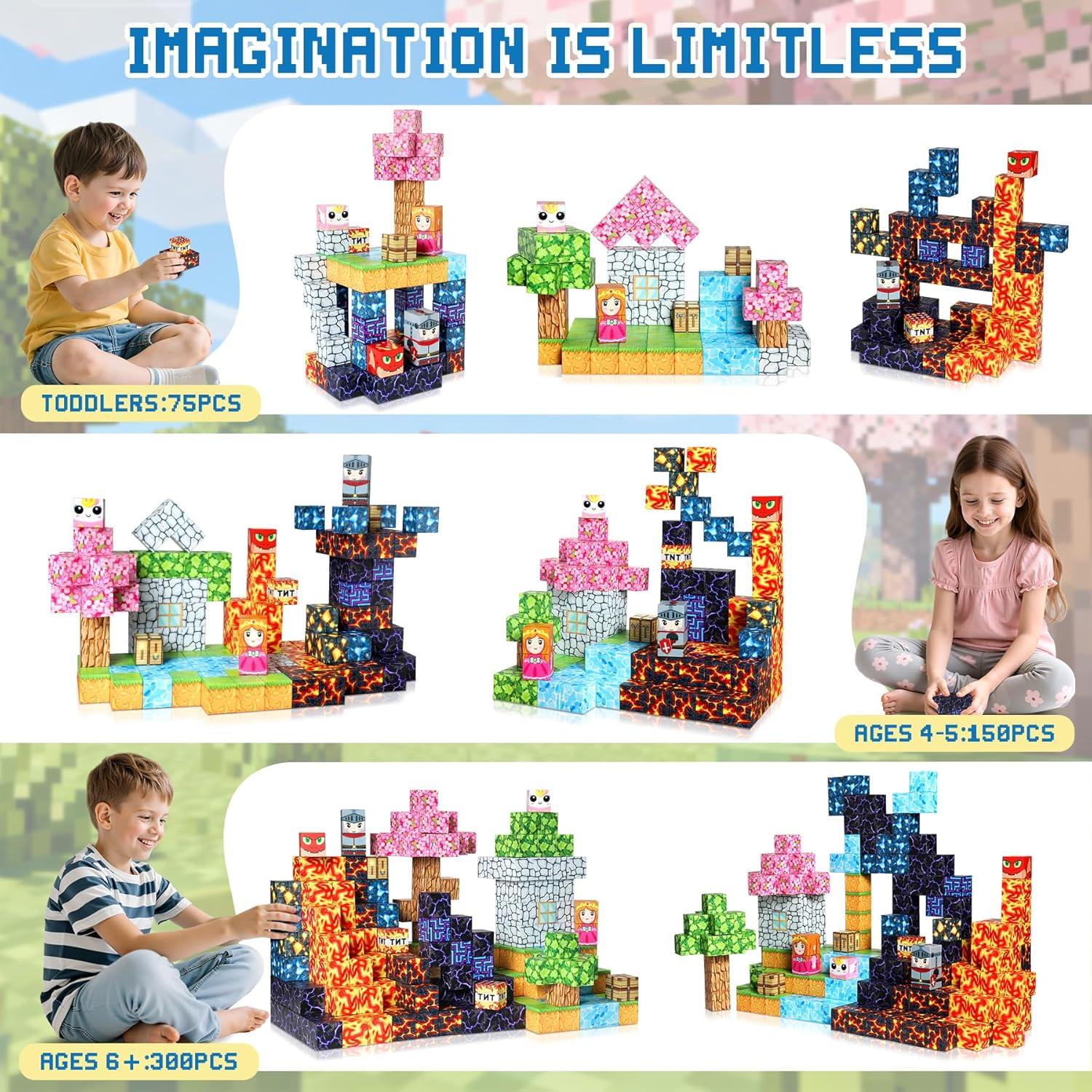 imageConstruction Magnetique Enfant Cube Magntique Jeu Aimant Magnetic avec Jeux Aimants Magnetique Jouet ducatif Montessori pour Enfants 3 4 5 6 7 8 9 10 Ans Cadeau CratifB150 Pices