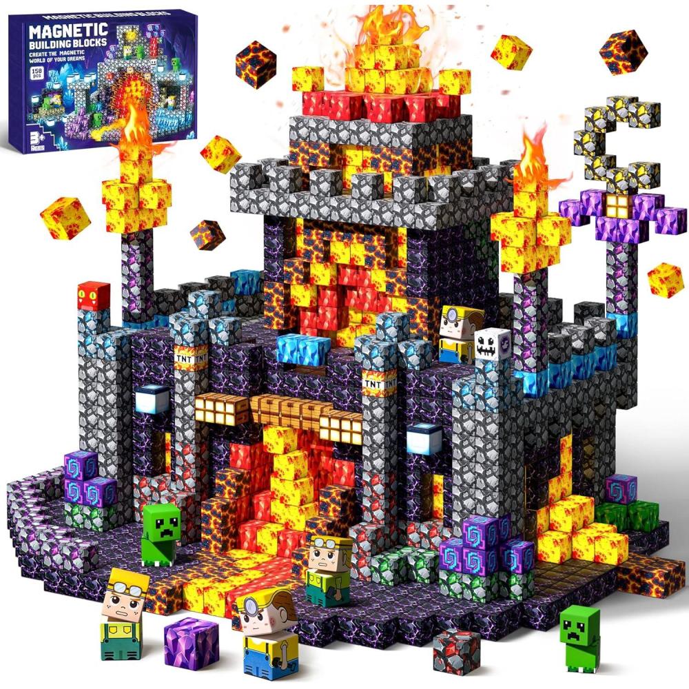 imageConstruction Magnetique Enfant Cube Magntique Jeu Aimant Magnetic avec Jeux Aimants Magnetique Jouet ducatif Montessori pour Enfants 3 4 5 6 7 8 9 10 Ans Cadeau CratifC150 Pices