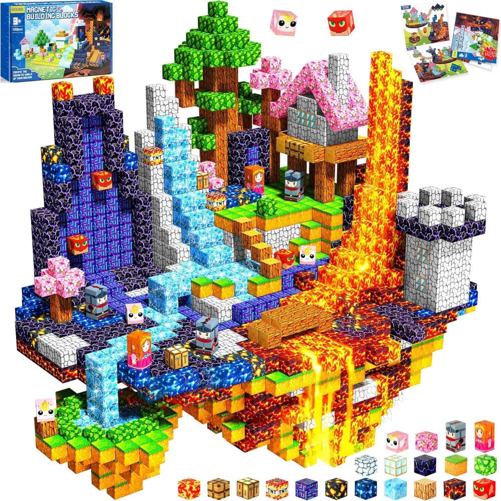 imageConstruction Magnetique Enfant Cube Magntique Jeu Aimant Magnetic avec Jeux Aimants Magnetique Jouet ducatif Montessori pour Enfants 3 4 5 6 7 8 9 10 Ans Cadeau CratifB150 Pices
