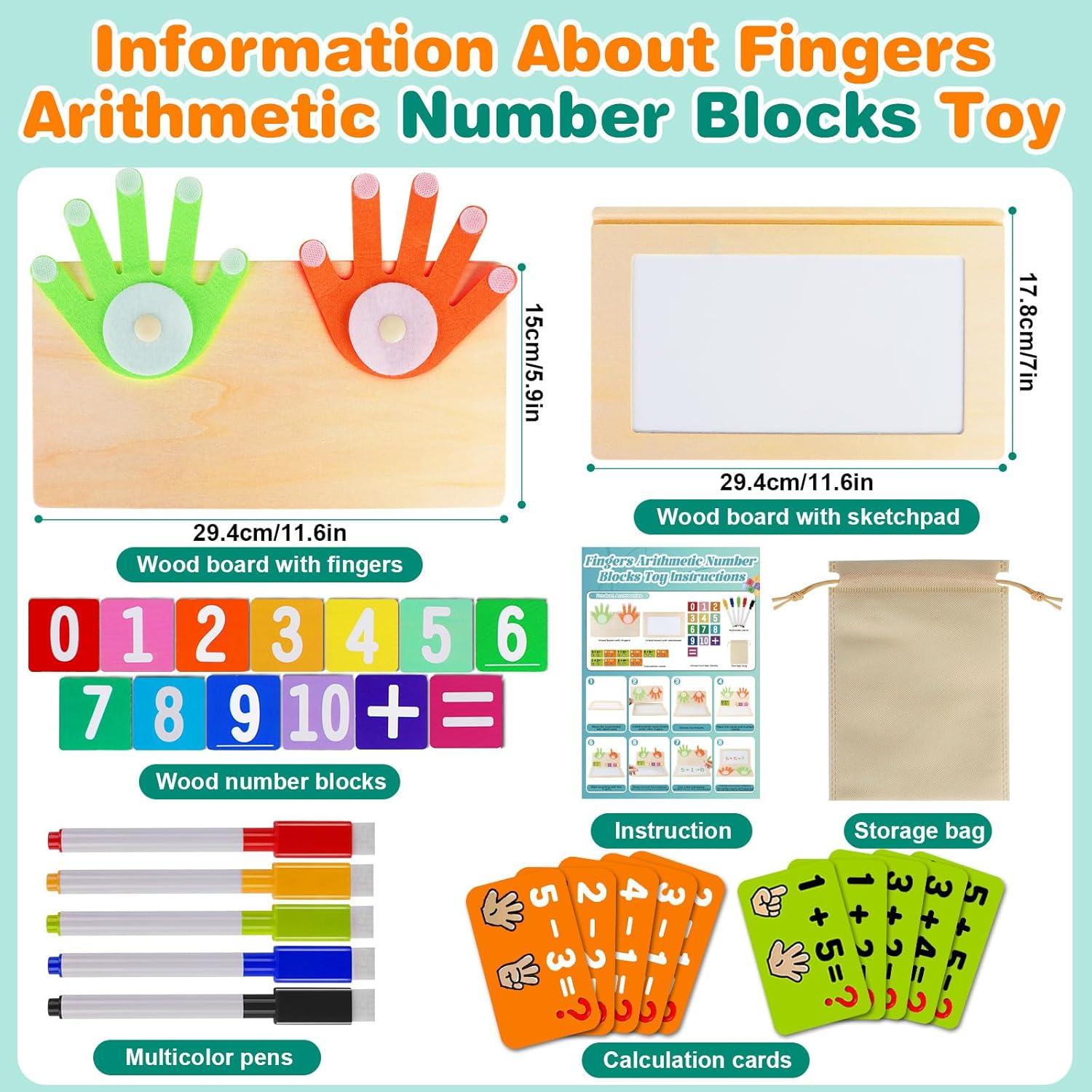 imageQuanquer Montessori Jouets Mathmatiques Blocs Numriques pour Garons et Filles de 3 4 5 6 Ans Jouets ducatifs Planche en Bois Jeux de Comptage pour Enfants Cadeaux de Nol AnniversaireNumber Blockdraw