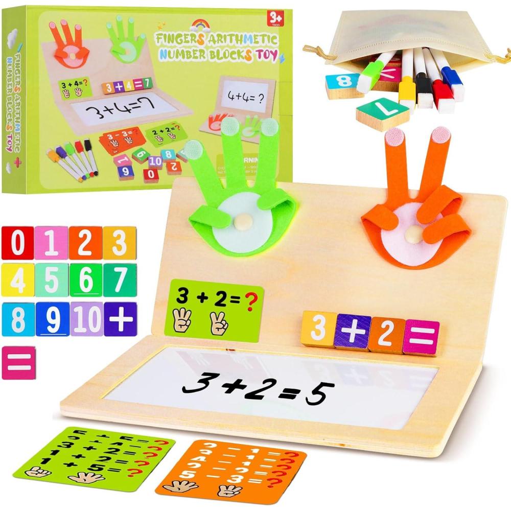 imageQuanquer Montessori Jouets Mathmatiques Blocs Numriques pour Garons et Filles de 3 4 5 6 Ans Jouets ducatifs Planche en Bois Jeux de Comptage pour Enfants Cadeaux de Nol AnniversaireNumber Blockdraw