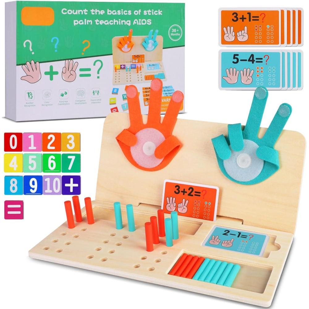 imageQuanquer Montessori Jouets Mathmatiques Blocs Numriques pour Garons et Filles de 3 4 5 6 Ans Jouets ducatifs Planche en Bois Jeux de Comptage pour Enfants Cadeaux de Nol AnniversaireNumber Blockstick