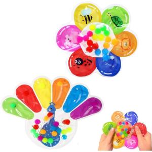 2x Jouet Sensoriel de Tri des Couleurs, Anti Stress Enfant Jouet Sensoriel Anti Stress pour Enfants, Montessori Squeeze Jouet pour TDAH et Autisme, développer la Motricité Fine des Tout Petits