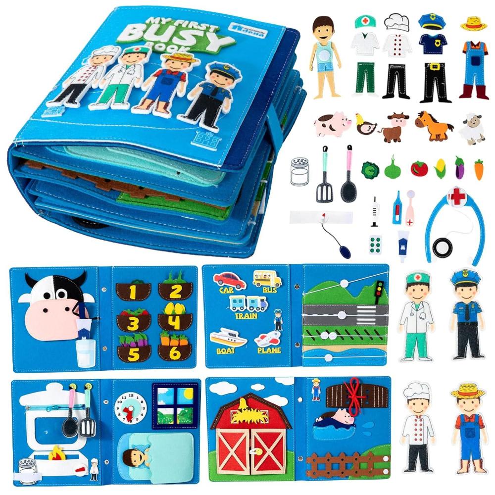 imageAdena Montessori Jouets de livres occups activits ducatives pour lapprentissage de la motricit fine cadeaux de Nol et danniversaire pour filles et garons jouets de voyage pour les