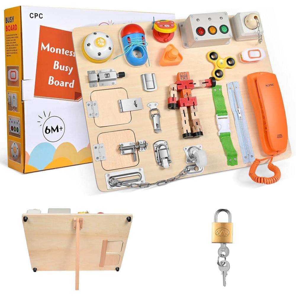 imageBusy Board Apprentissage de la motricit Fine et des comptences de Vie de Base pour Les ToutPetits occups Jouet ducatif prscolaire Cadeau pour garons ou Filles