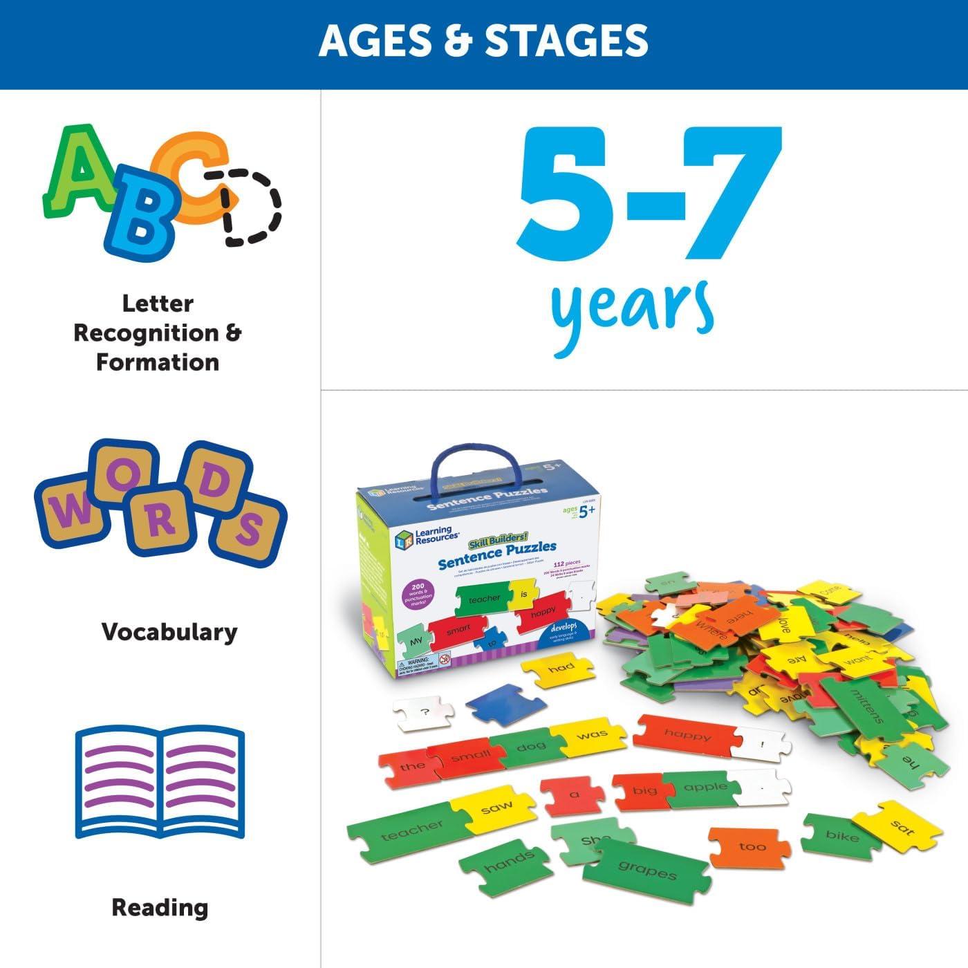 imageLearning Resources Puzzles de Phrases Skill Builders de Mots Lettres comptences du langage comptences de Phrases Jouets dApprentissage prscolaire Jouets ducatifs dApprentissage 5