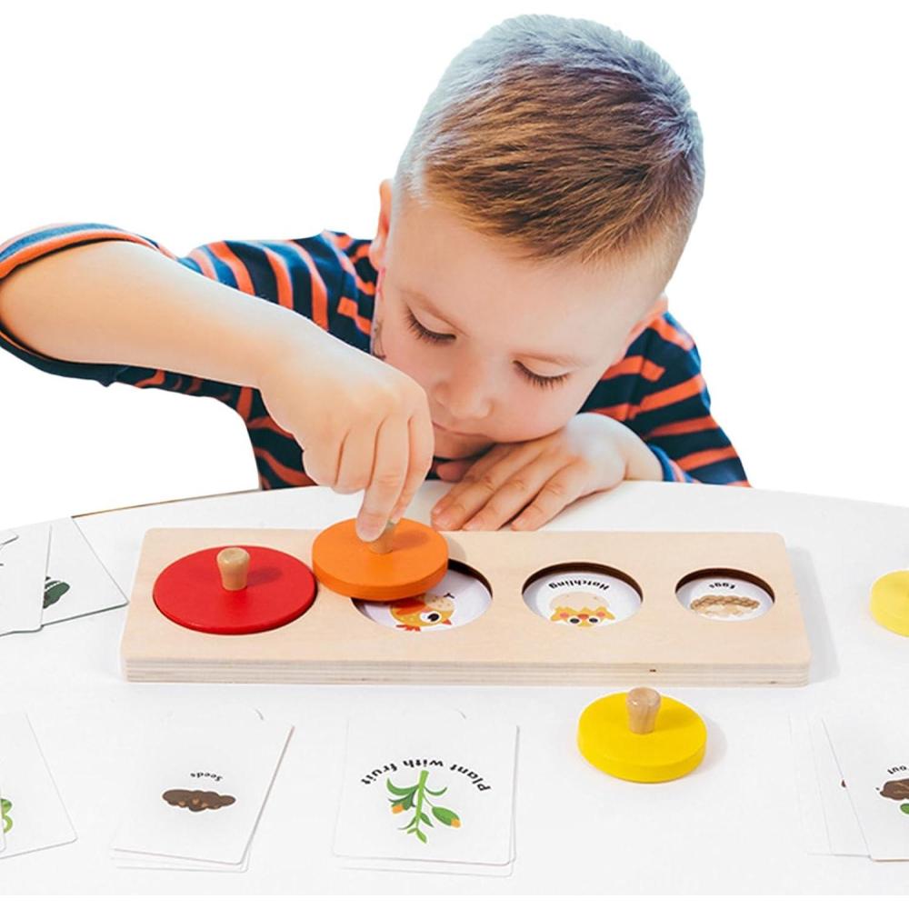 imageJouets Assortis de Puzzle pour Jouets de Puzzle pour Les ToutPetits Jouets dapprentissage Assortis Jouets de Puzzle en Bois pour Animaux Jouets ducatifs prscolaires de tri des